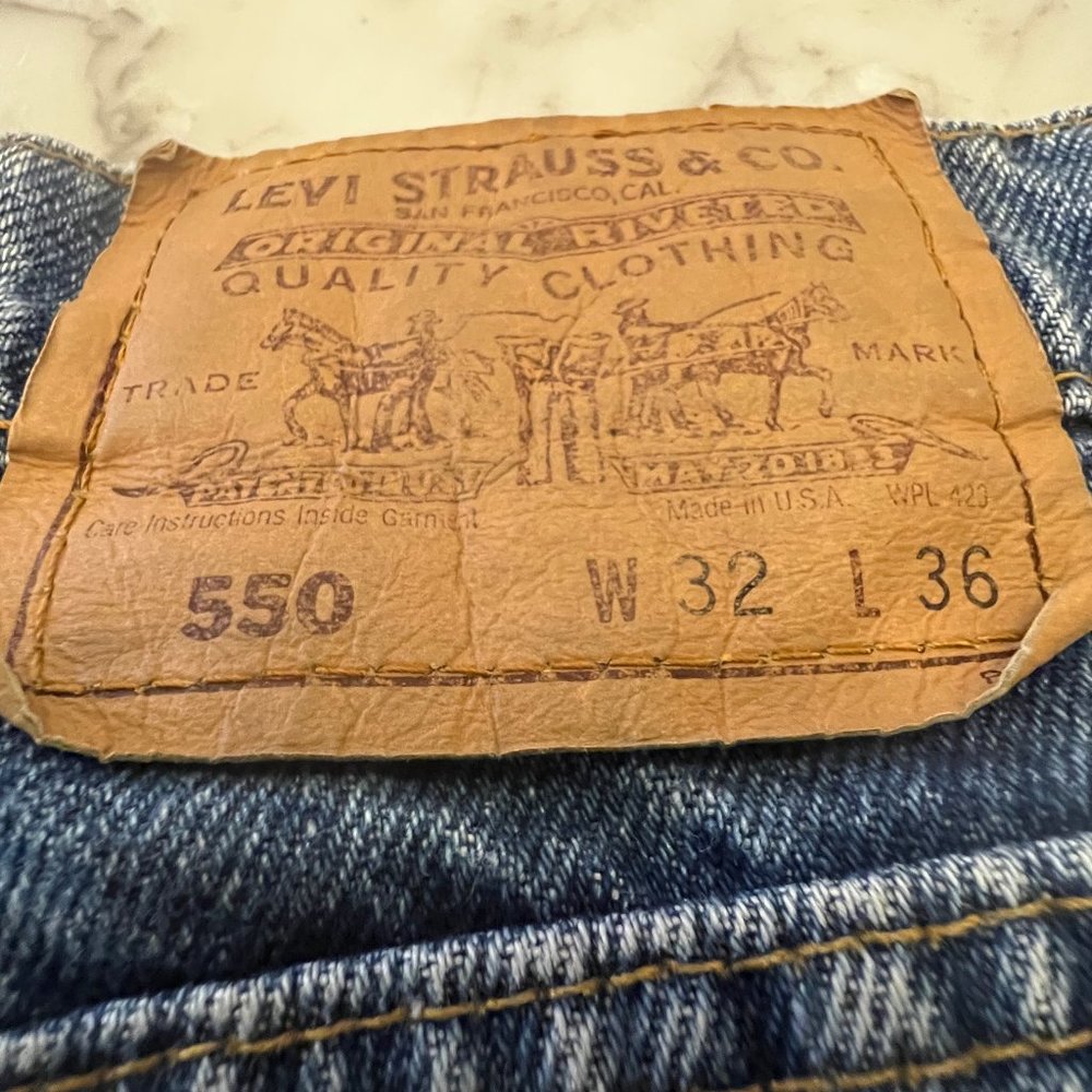 LEVI 'S 550 Vintage Denim 100% Cotton High Waist Jeans Size 32 - Picture 6 of 7